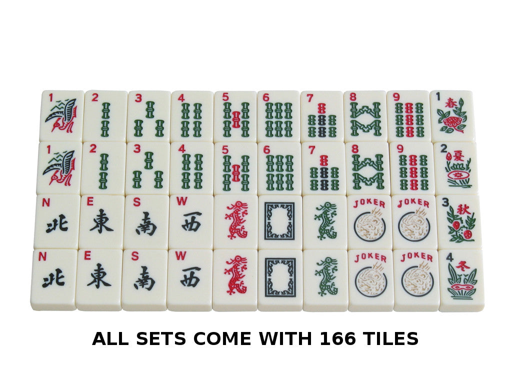 American Mahjong Set - 166 Ivory Tiles, Modern Pushers, Aluminum Case - Black - American-Wholesaler Inc.