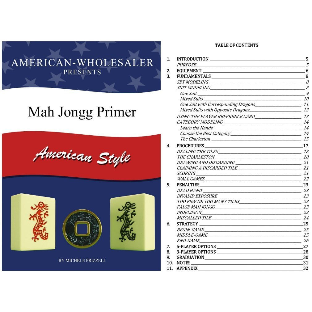 American Mahjong Set - 166 Ivory Tiles, Modern Pushers, Aluminum Case - Black - American-Wholesaler Inc.