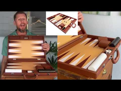 
                  
                    Carica e riproduci il video nel visualizzatore della galleria, See details on the 19-inch backgammon board by Silverman &amp;amp; Co.
                  
                