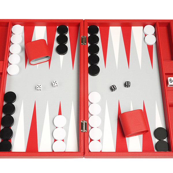 30 pedine da backgammon in acrilico madreperla di alta qualità rosse e 30 pedine da backgammon in acrilico madreperla di alta qualità rosse e