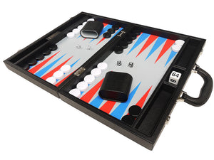 Set Backgammon Premium 40 x 53 cm - Nero con punti blu scarlatto e blu patriota