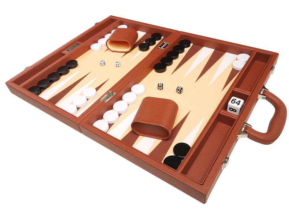 16-inch Premium Backgammon Set - Desert Brown - American-Wholesaler Inc.