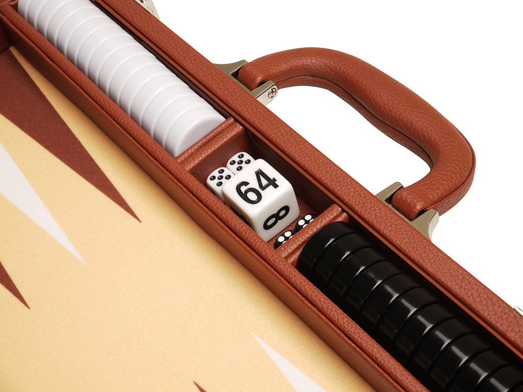 Set Backgammon Da 15 Pollici Con Custodia Pieghevole In Pelle Premium - Foto 2