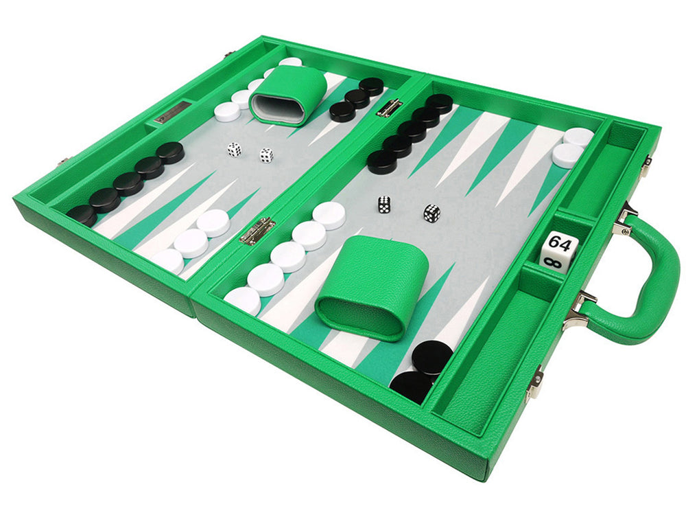 16-inch Premium Backgammon Set - Green - GBP - American-Wholesaler Inc.